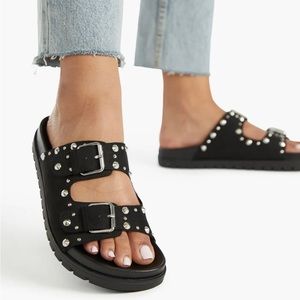 8.5 Quinn black and silver studded sandals